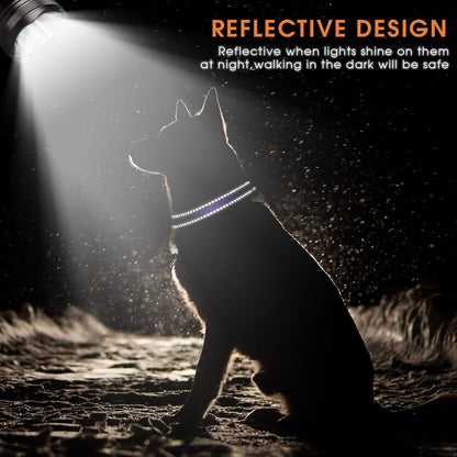 3 Pieces Reflective Dog Collar Nylon Adjustable Quick Release Pet Collars for Dogs(Medium)