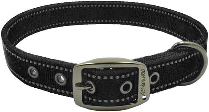 MAX Reflective Metal Buckle Dog Collar - We Donate a Collar to a Dog Rescue for Every Collar Sold (Small, Black)