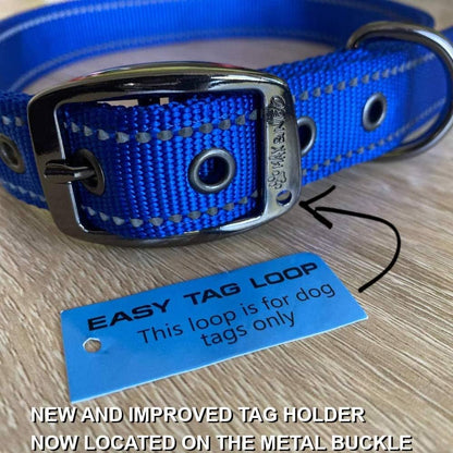MAX Reflective Metal Buckle Dog Collar - We Donate a Collar to a Dog Rescue for Every Collar Sold (Small, Black)