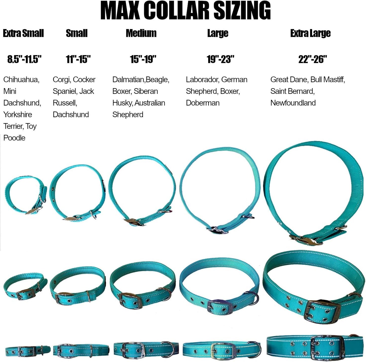 MAX Reflective Metal Buckle Dog Collar - We Donate a Collar to a Dog Rescue for Every Collar Sold (Small, Black)