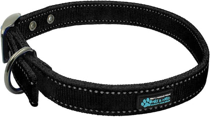 MAX Reflective Metal Buckle Dog Collar - We Donate a Collar to a Dog Rescue for Every Collar Sold (Small, Black)